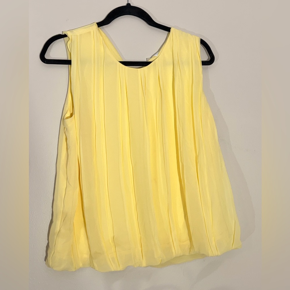 Calvin Klein Light Yellow Pleated Blouse